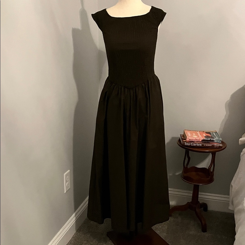 Free People Elegant dark navy green Maxi Dress. Never worn